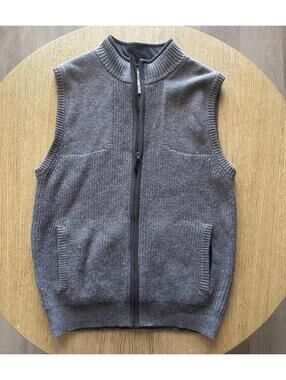 LL Bean Waterfowl 100% Merino Lambs Wool Full Zip Sweater Vest Jacket Mens M